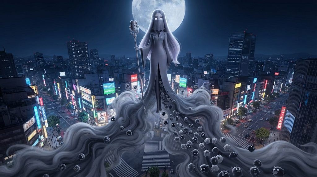 The Mute Queen appears in a veil of gray mist